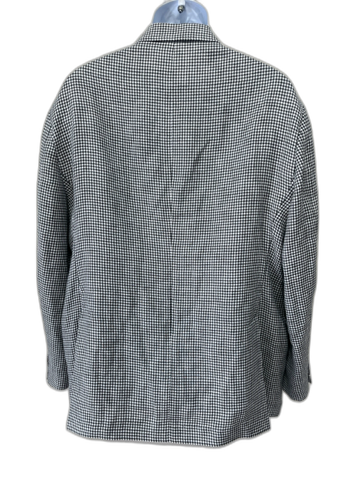 Brunello Cucinelli White & Gray Wool Blend Houndstooth 2 Button Men's Blazer White & Gray / 58