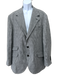 Brunello Cucinelli White & Gray Wool Blend Houndstooth 2 Button Men's Blazer White & Gray / 58