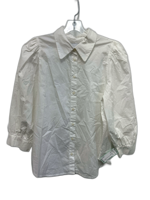 Pistola Size S White Cotton Puff 1/2 Sleeve Blouse Top White / S