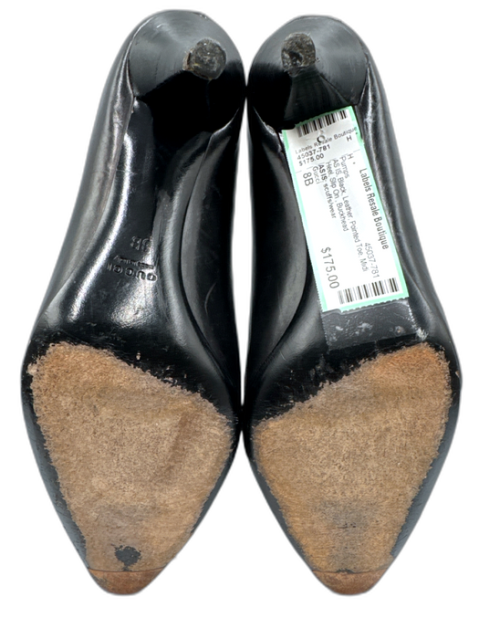 Gucci Shoe Size 8B Black Leather Pointed Toe Midi Heel Slip On Pumps Black / 8B