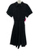 J Crew Size 0 Black Cotton Short Sleeve Elastic Waist Buttons Midi Dress Black / 0
