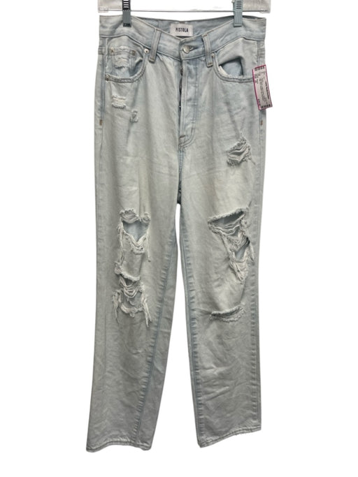 Pistola Size 26 Light Wash Cotton Denim Button Fly Distressed Jeans Light Wash / 26