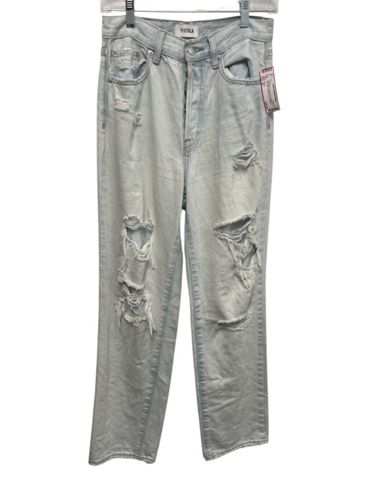 Pistola Size 26 Light Wash Cotton Denim Button Fly Distressed Jeans Light Wash / 26