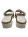 Paul Green Shoe Size 5 White & Brown Leather Slides Gold Hardware Sandals White & Brown / 5
