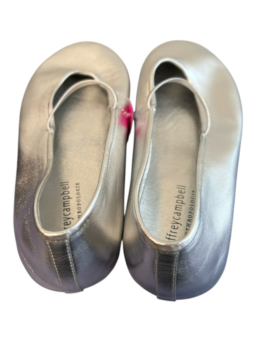 Jeffrey Campbell Shoe Size 8.5 Silver Leather Elastic Strap Round Toe Flat Shoes Silver / 8.5