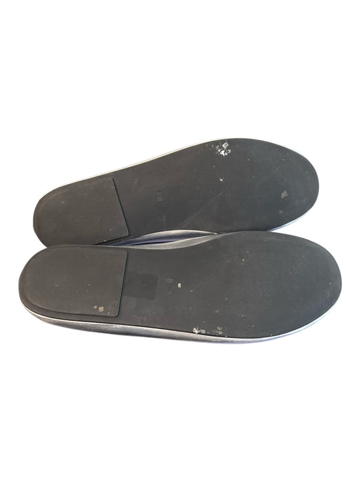 Jeffrey Campbell Shoe Size 8.5 Silver Leather Elastic Strap Round Toe Flat Shoes Silver / 8.5