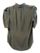 Frame Size S/P Dark Green Silk Half Sleeve Knot Detail Button Down Top Dark Green / S/P