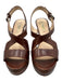 Prada Shoe Size 37.5 Brown Leather open toe Strappy Platform Slingback Pumps Brown / 37.5