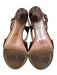 Prada Shoe Size 37.5 Brown Leather open toe Strappy Platform Slingback Pumps Brown / 37.5