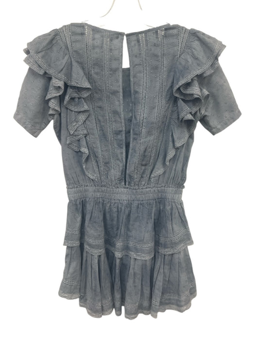 Love Shack Fancy Size Small Dusty Blue Cotton Short Ruffle Sleeve Dress Dusty Blue / Small