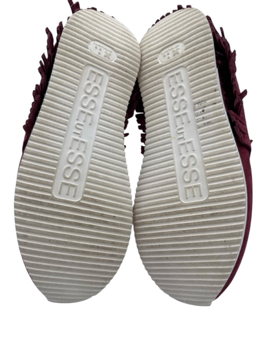 Esse Ut Esse Shoe Size 37 red, tan, white Suede Lace Up Fringe Sneakers red, tan, white / 37