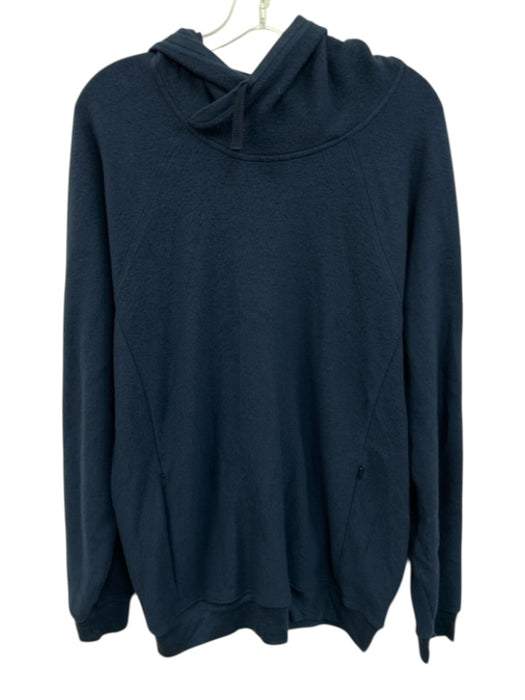 Alo Size Est L Blue Solid Hoodie Men's Jacket Blue / Est L