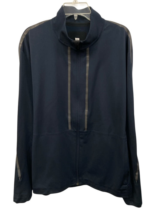 Lululemon Size XXL Navy Blue Polyester Blend Solid Zipper Men's Jacket Navy Blue / XXL