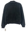 Varley Size M Black Polyester Faux Shearling Quarter Zip Mock Neck Sweater Black / M