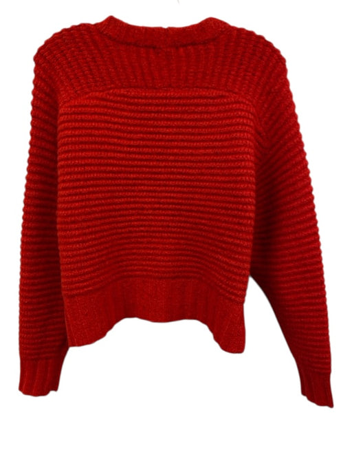 Pistola Size S Red Acrylic & Wool Blend Ribbed Chunky Crew Neck Knit Sweater Red / S