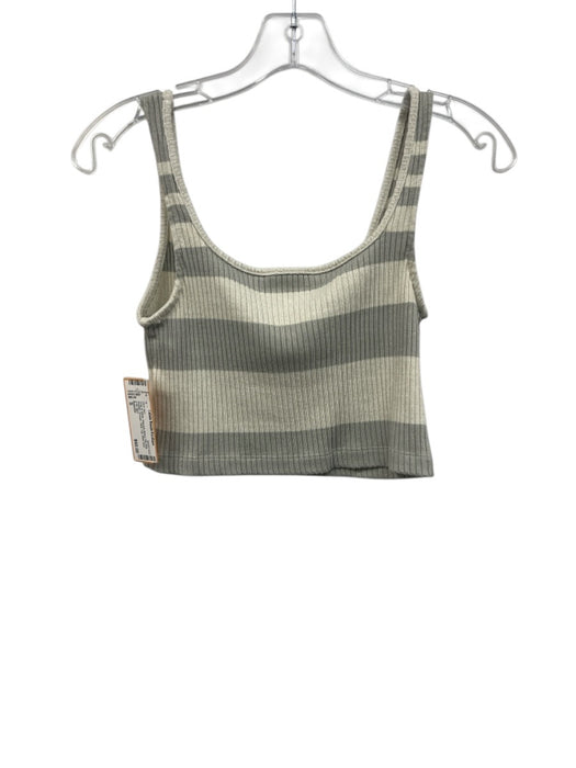 Splendid Size S Gray & White Viscose Blend Rib Knit Metallic Thread Skirt Set Gray & White / S