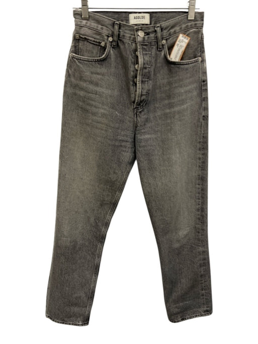 Agolde Size 25 Gray Cotton Denim Button Fly High Waist Straight Leg Jeans Gray / 25