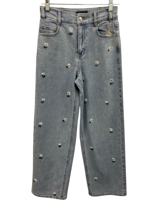Generation Love Size 24 Light Wash Cotton Blend Denim Sequin Flowers Jeans Light Wash / 24