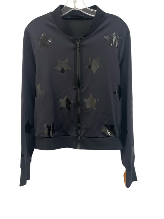 Ultracor Size M Black Nylon & Lycra Star Applique Zip Up Stretch Jacket Black / M