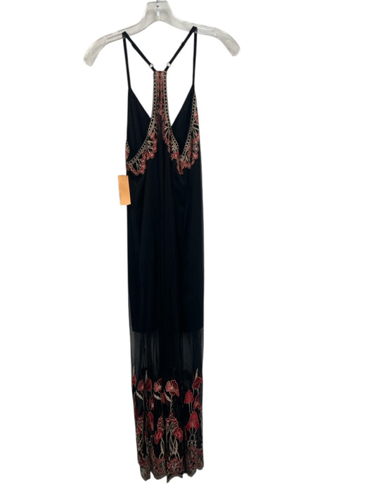 Alice + Olivia Size xs / 2 Black, Red & Beige Polyester & Silk Racerback Dress Black, Red & Beige / xs / 2