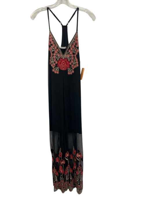 Alice + Olivia Size xs / 2 Black, Red & Beige Polyester & Silk Racerback Dress Black, Red & Beige / xs / 2