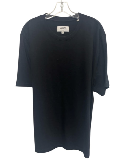 Wax Size XL Black Cotton Blend Solid T shirt Crew Men's Short Sleeve Black / XL