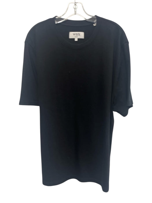 Wax Size XL Black Cotton Blend Solid T shirt Crew Men's Short Sleeve Black / XL