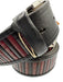 Etro Red & Black Leather Striped Men's Belt Red & Black