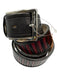 Etro Red & Black Leather Striped Men's Belt Red & Black