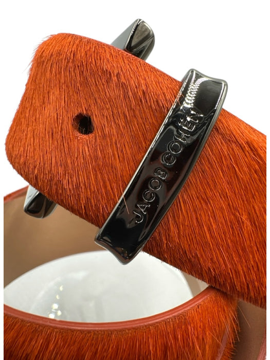 Jacob Cohen Orange Leather Solid Men's Belt Orange