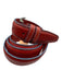 No Brand Made in Italy Red Leather Solid Men's Belt Red