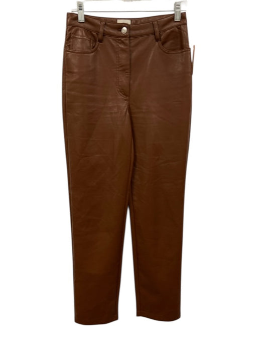 Wilfred Pants Size 4 Brown Polyurethane Straight Leg Brown / 4