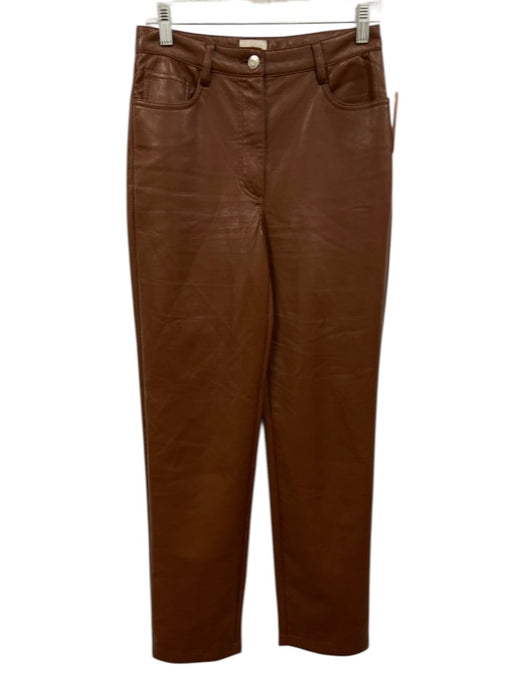 Wilfred Pants Size 4 Brown Polyurethane Straight Leg Brown / 4