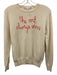 Lingua Franca Size Small Cream White & Red Cashmere Long Sleeve Text Sweater Cream White & Red / Small