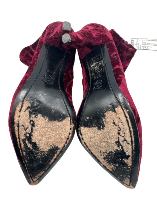 Alice + Olivia Shoe Size 37.5 Burgundy Red textile upper Crushed Velvet Boots Burgundy Red / 37.5