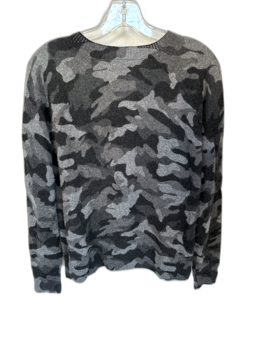 Aqua Size M Black & Gray Cashmere Camo Long Sleeve Sweater Black & Gray / M