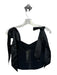 BCBG Maxazria Size M Black Rayon Blend Tie Strap Back Zip Cropped Ribbed Top Black / M
