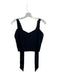 BCBG Maxazria Size M Black Rayon Blend Tie Strap Back Zip Cropped Ribbed Top Black / M