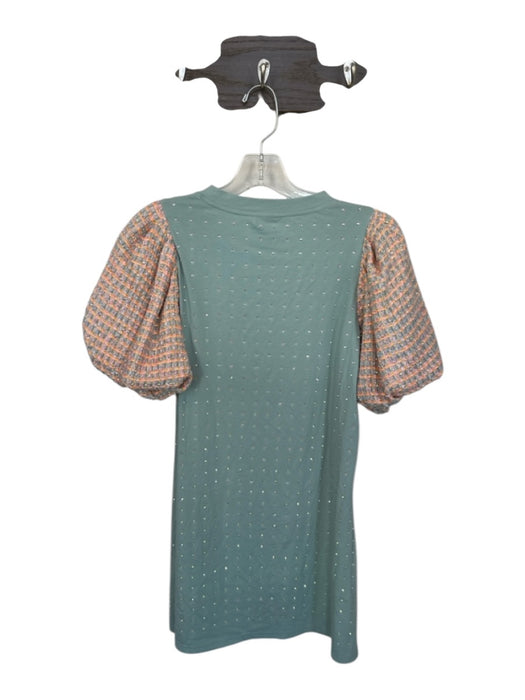 Queen of Sparkles Size XS Teal & Multi Cotton & Polyester Sequins Mini Dress Teal & Multi / XS