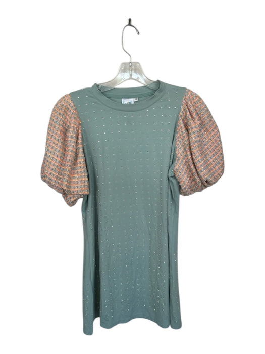 Queen of Sparkles Size XS Teal & Multi Cotton & Polyester Sequins Mini Dress Teal & Multi / XS