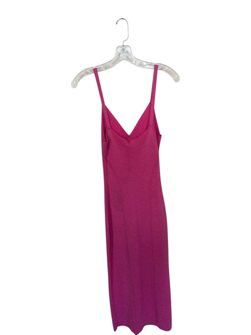 Staud Size S Pink Viscose Blend Metallic Accent Ribbed Sleeveless Midi Dress Pink / S