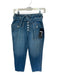Veronica Beard Size 27 Medium Wash Cropped Button Up Tie belt Pockets Jeans Medium Wash / 27