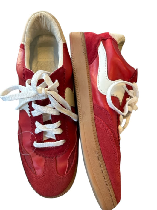 Dolce Vita Shoe Size 10 Red & White Suede Detail white accent Lace Up Sneakers Red & White / 10