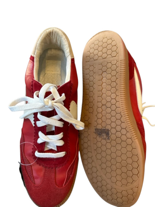 Dolce Vita Shoe Size 10 Red & White Suede Detail white accent Lace Up Sneakers Red & White / 10