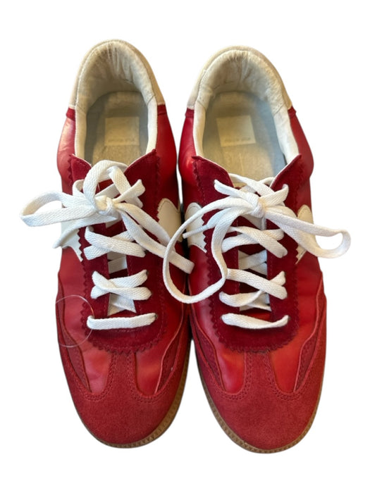 Dolce Vita Shoe Size 10 Red & White Suede Detail white accent Lace Up Sneakers Red & White / 10