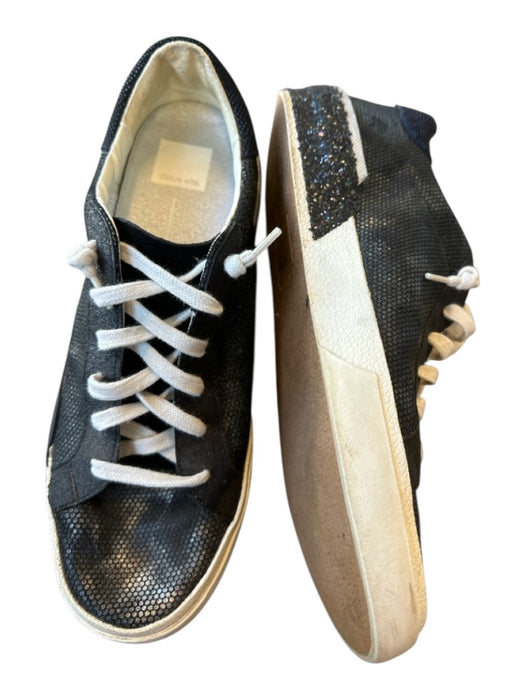 Dolce Vita Shoe Size 9.5 Black Glitter Detail Scale White Sole Sequin Sneakers Black / 9.5