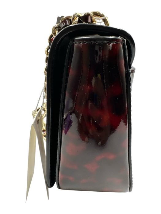Tory Burch Brown, Black & Gold Patent Tortoise Adjustable Shoulder Crossbody Bag Brown, Black & Gold / Small