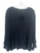Kobi Halperin Size L Black Silk V Neck Long Bell Sleeve Tie Neck Top Black / L