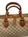 Gucci Brown & Gray Coated Canvas Top Handle Gucci Supreme Zip Close Bowler Bag Brown & Gray / Large