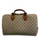 Gucci Brown & Gray Coated Canvas Top Handle Gucci Supreme Zip Close Bowler Bag Brown & Gray / Large